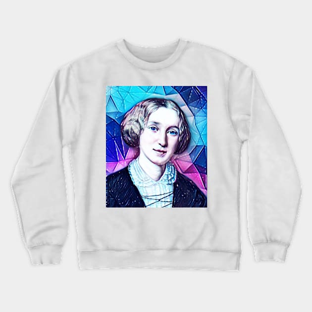 George Eliot Snowy Portrait | George Eliot Artwork 6 Crewneck Sweatshirt by JustLit